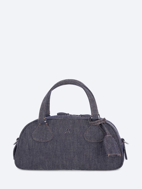 Friday denim bowling baguette bag