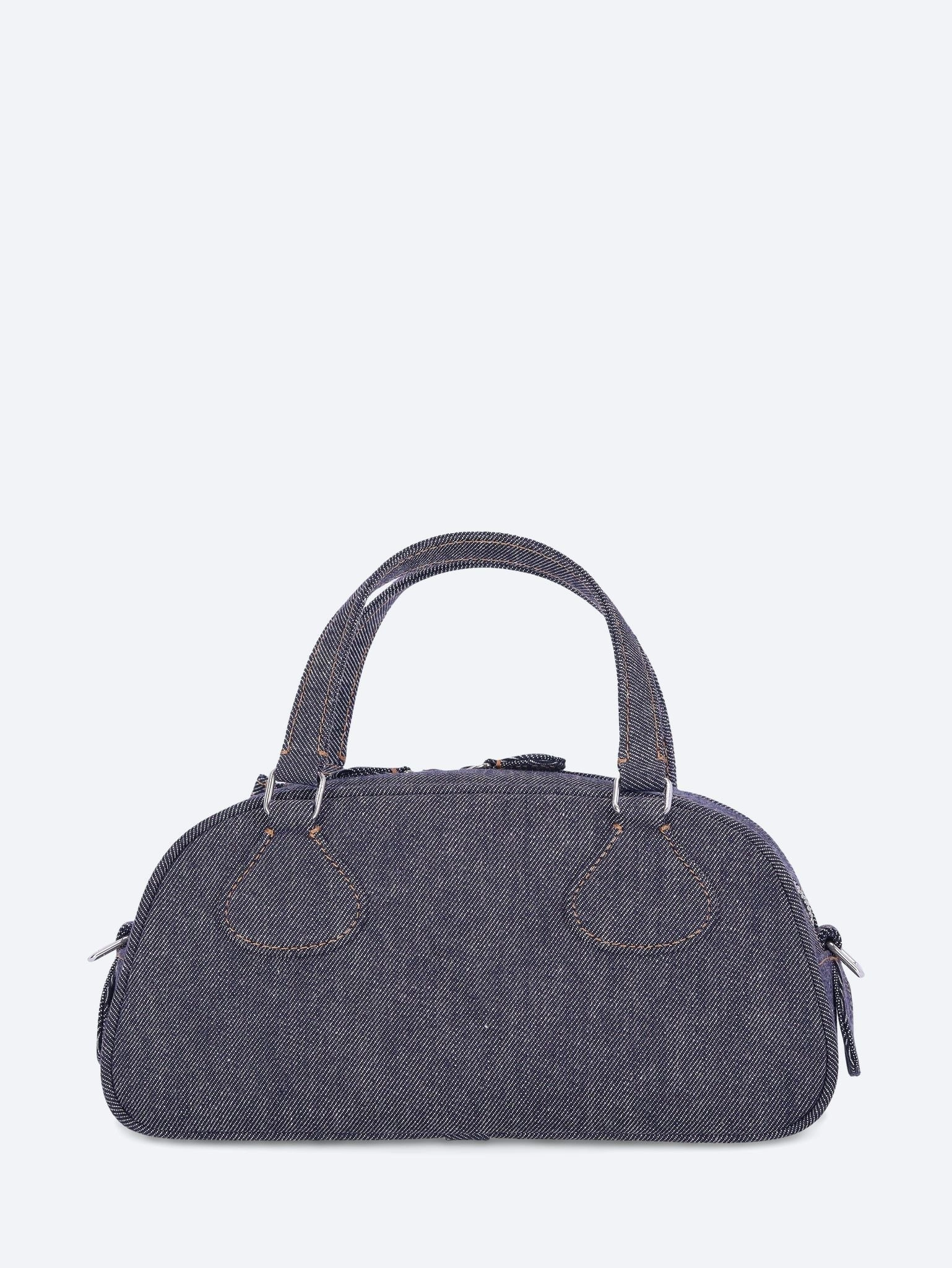 Friday denim bowling baguette bag