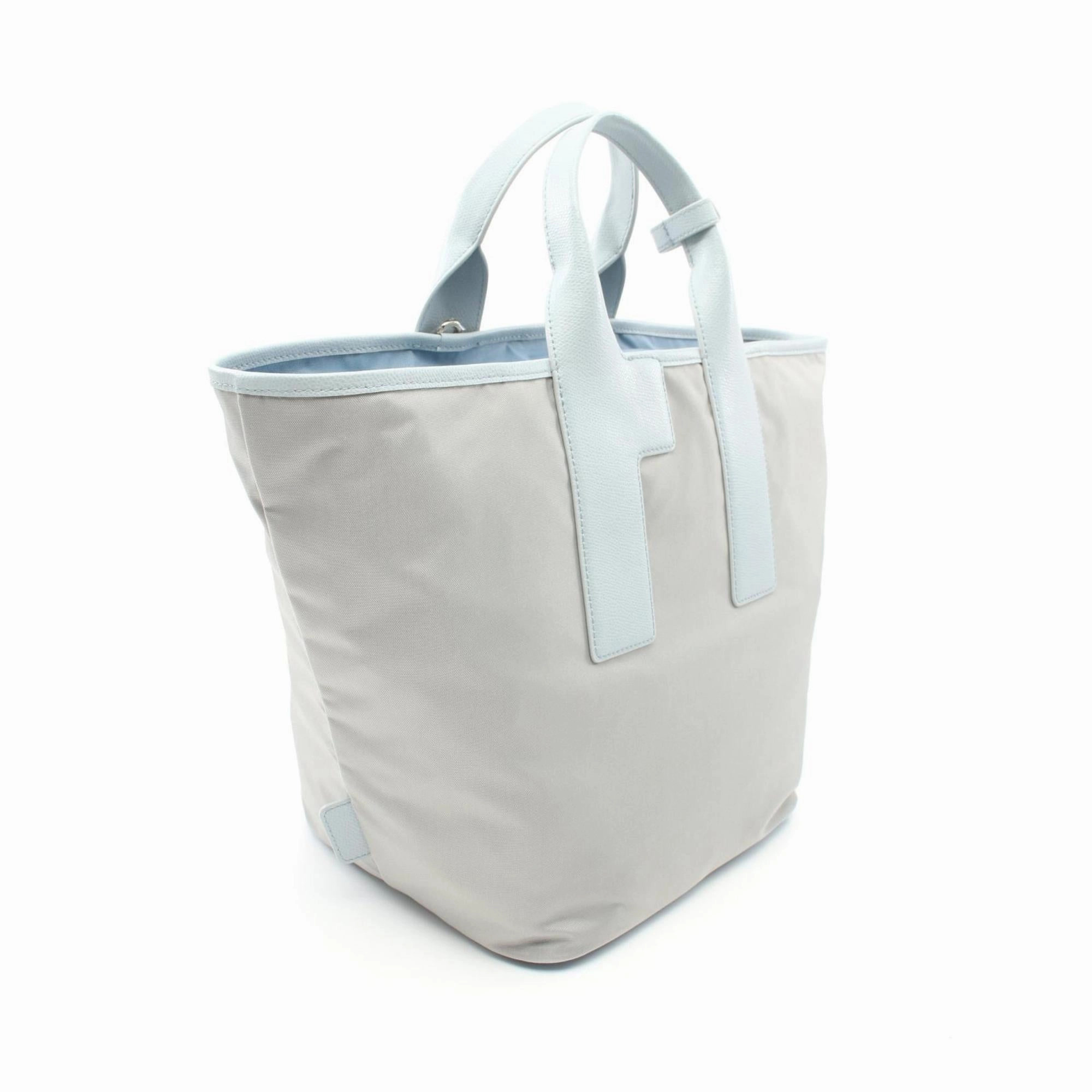Furla blue  Leather Nylon Canvas Tote Bag