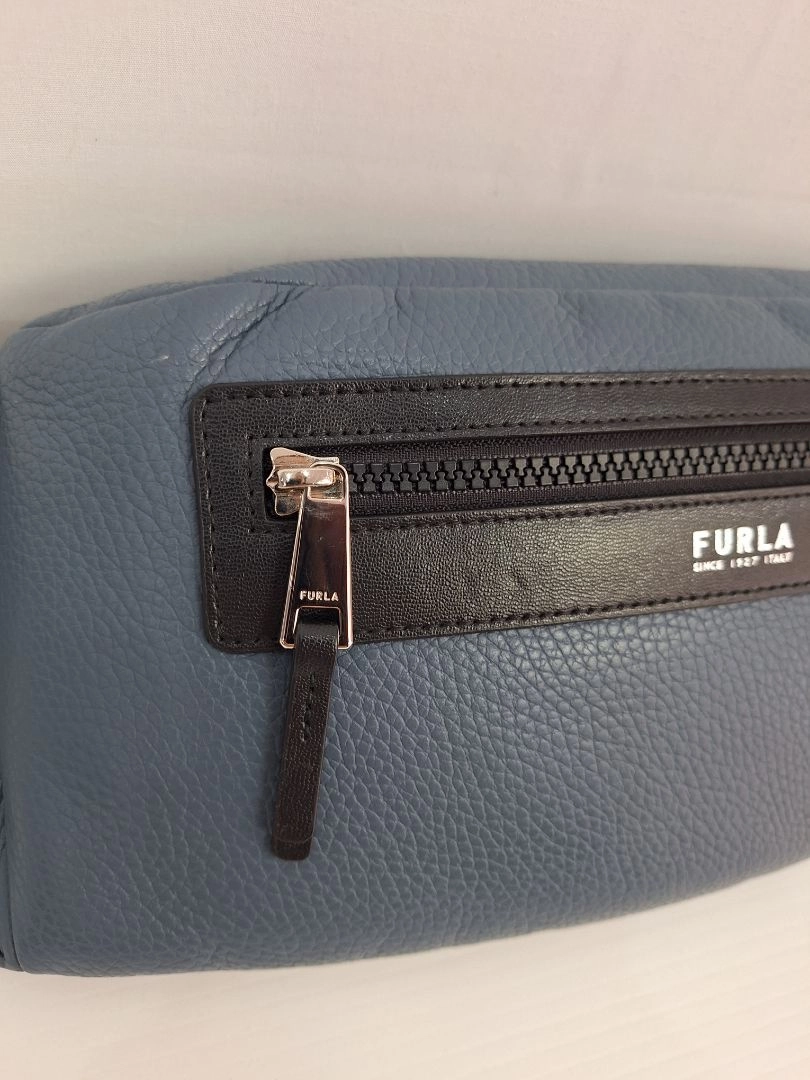 Furla Smokey Blue Cross Body Utility Bag