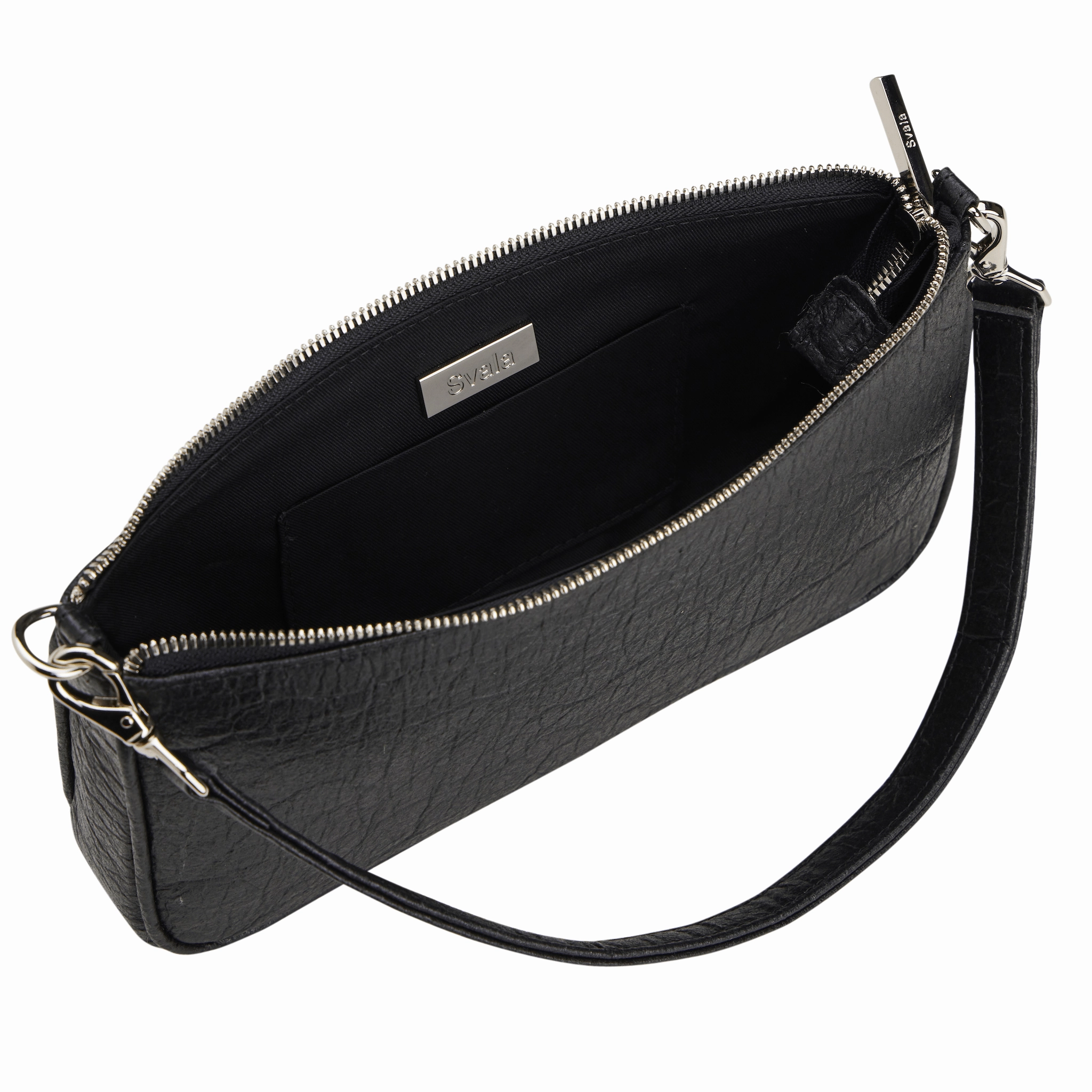Gaia Piatex Vegan Shoulder Bag | Metallic Black