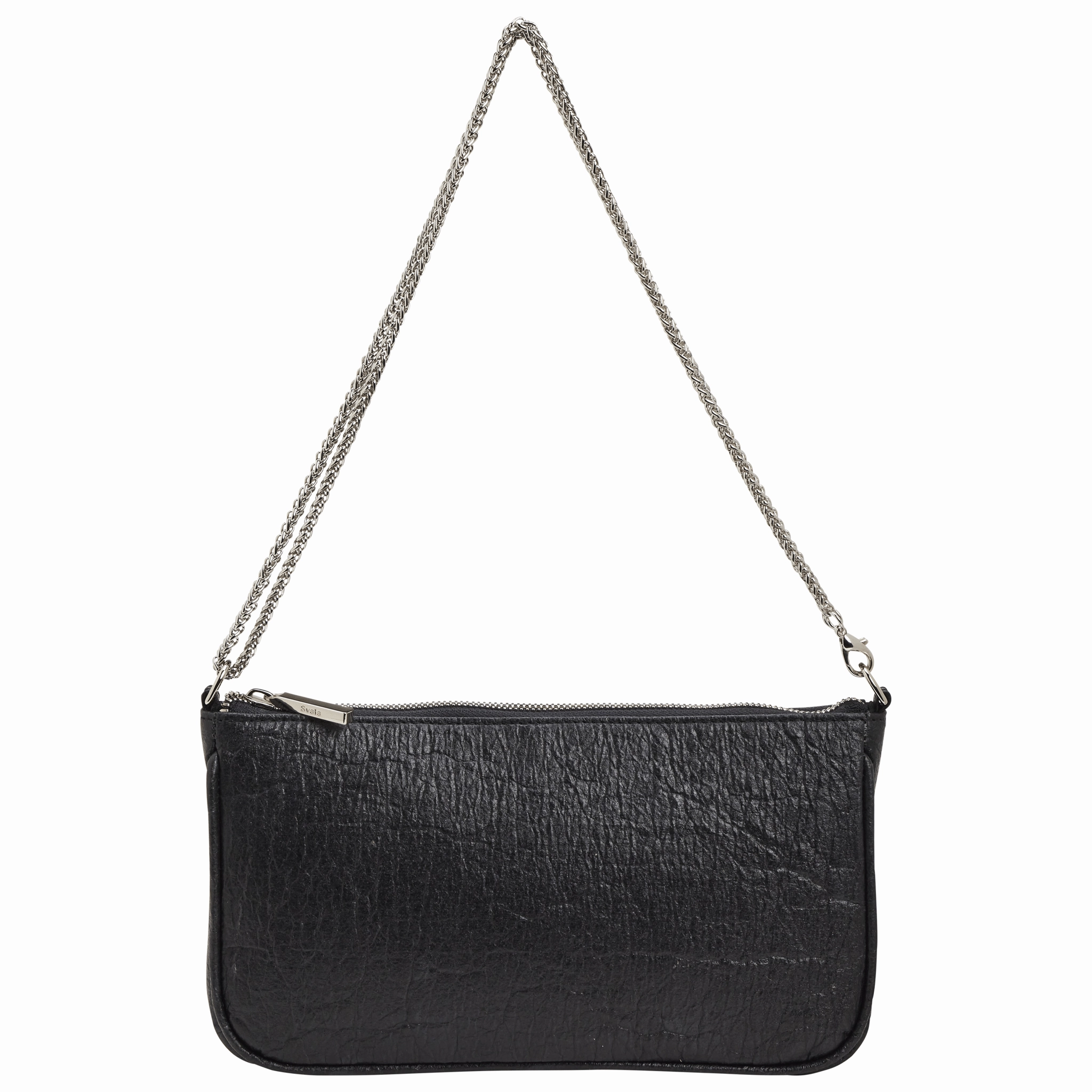 Gaia Piatex Vegan Shoulder Bag | Metallic Black