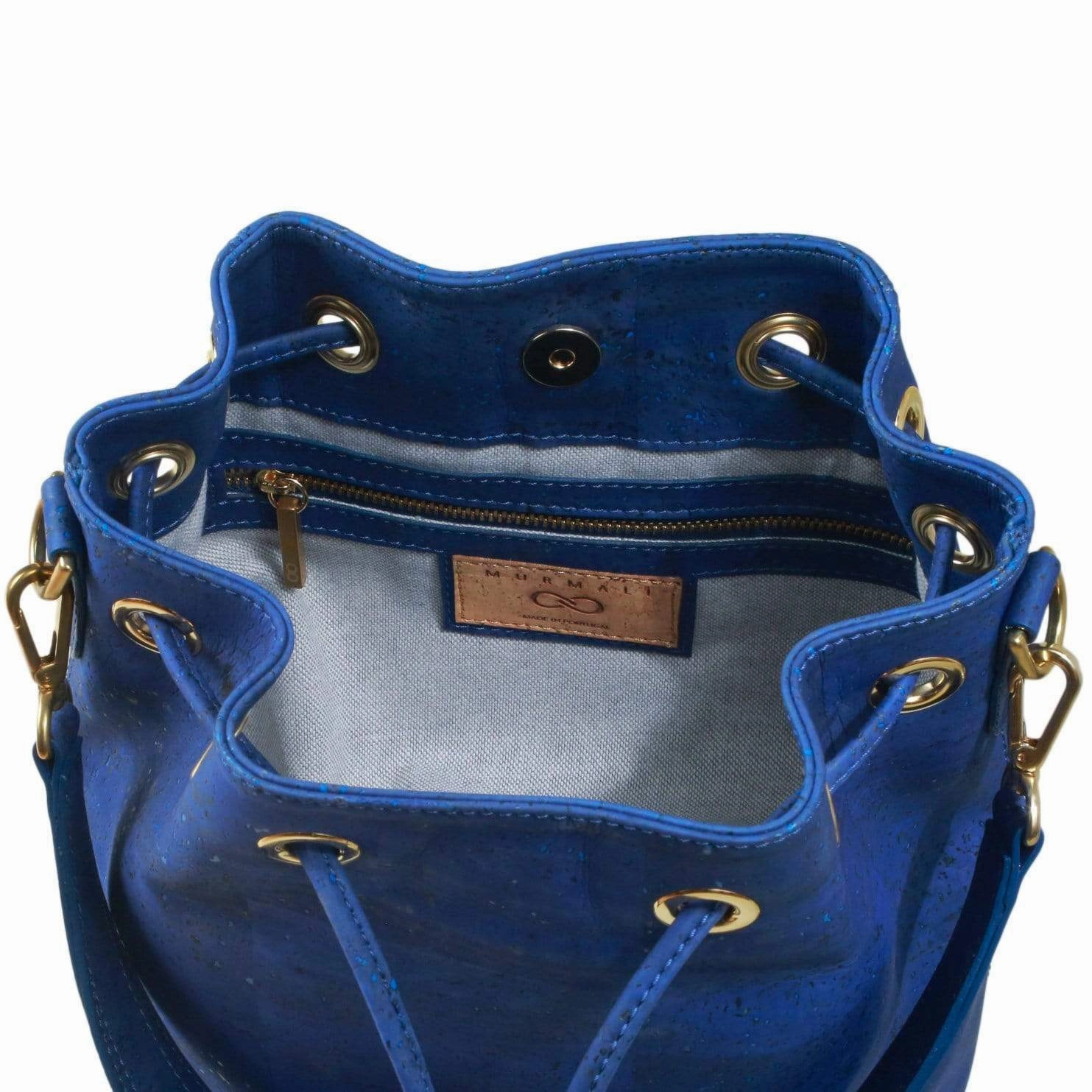 Gamma Handcrafted Cork Vegan Bucket Backpack | Navy
