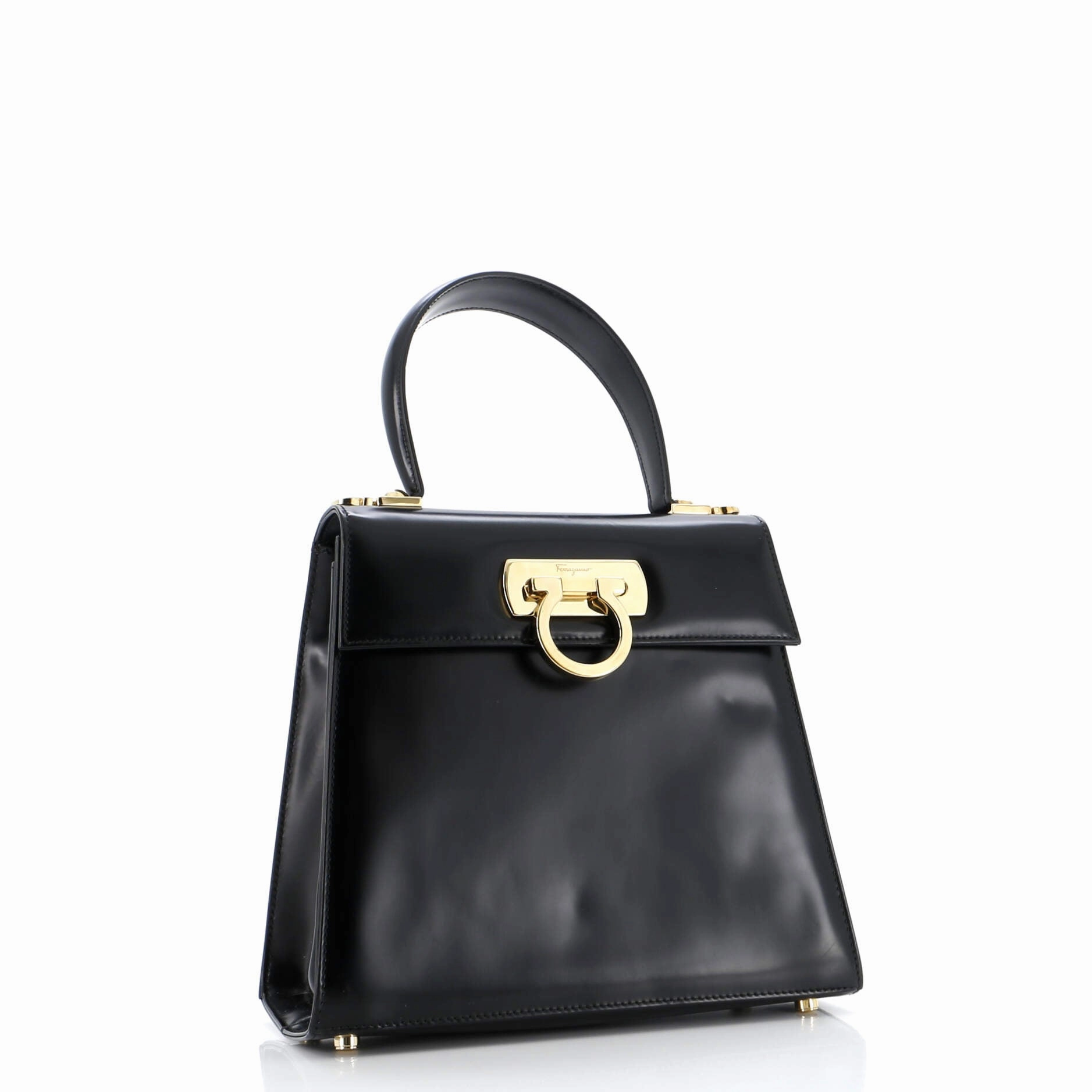 Gancini Convertible Top Handle Bag Leather Mini
