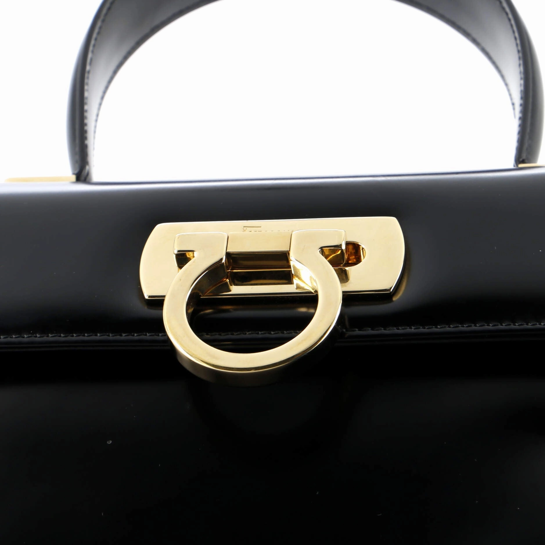 Gancini Convertible Top Handle Bag Leather Mini