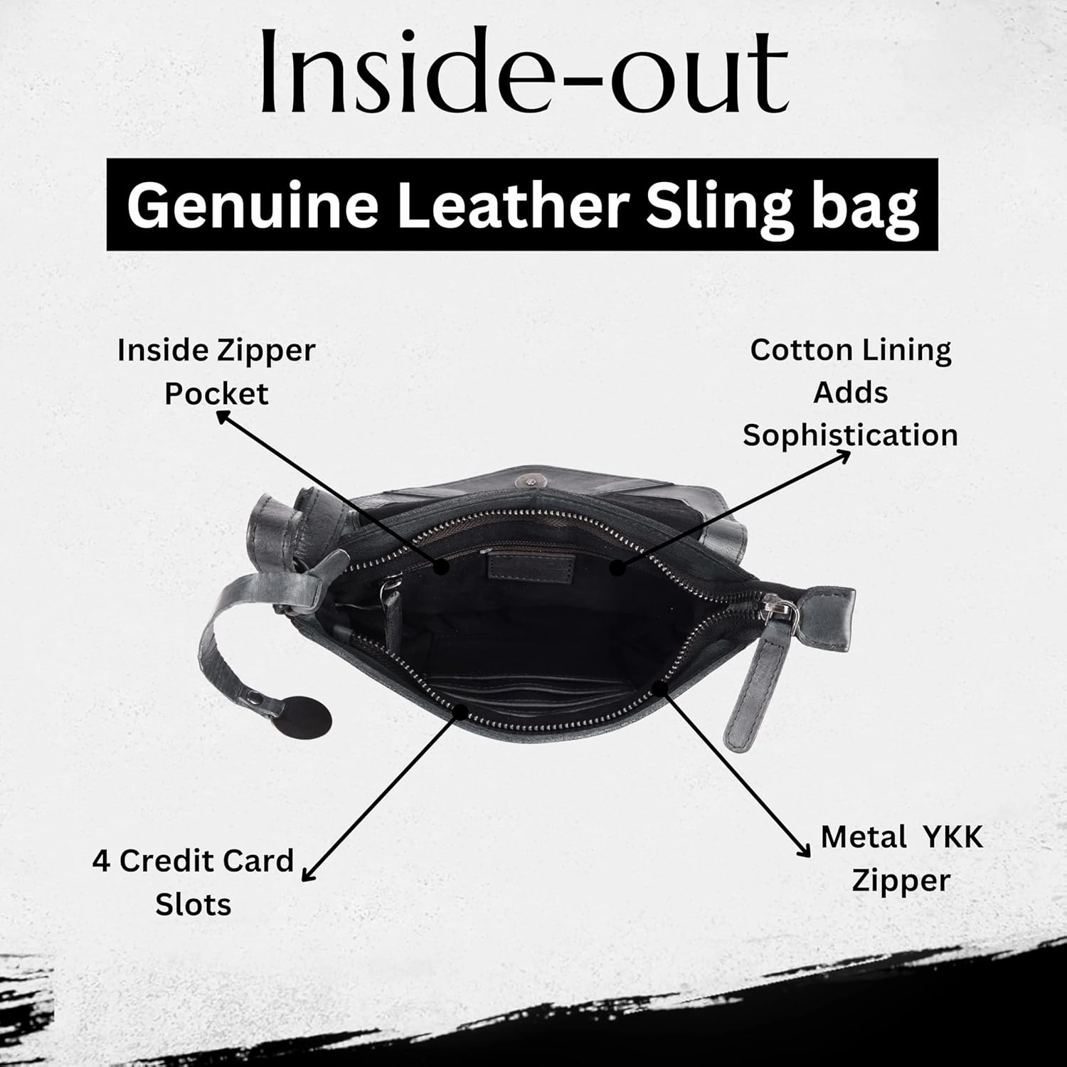 Genuine Italian Leather Small Crossbody Sling Bag RFID Protected Trendy Casual Office with Adjustable Strap