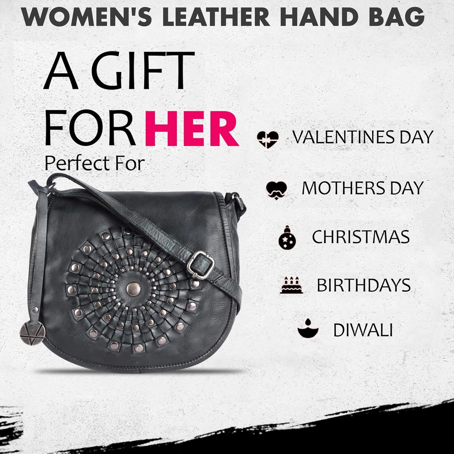 Genuine Leather Crossbody Sling Bag for Women, Purse for Women Trendy Casual Office Bag with Adjustable Strap