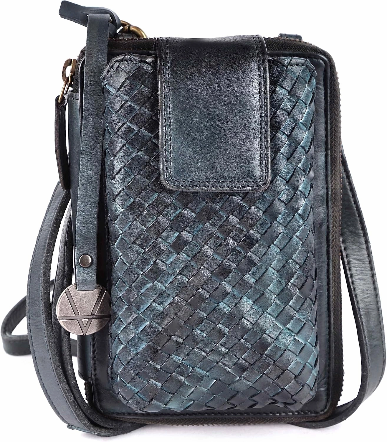 Genuine Leather Small Leather Crossbody Bags For Women Cell Phone Purse, Trendy Casual Detachable Strap