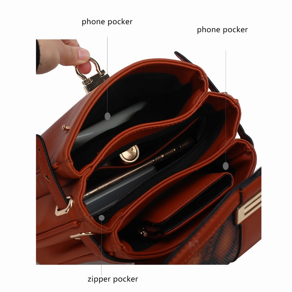 Geny Faux-Snake Embossed Womens Shoulder bag with matching Wallet by Mia K.