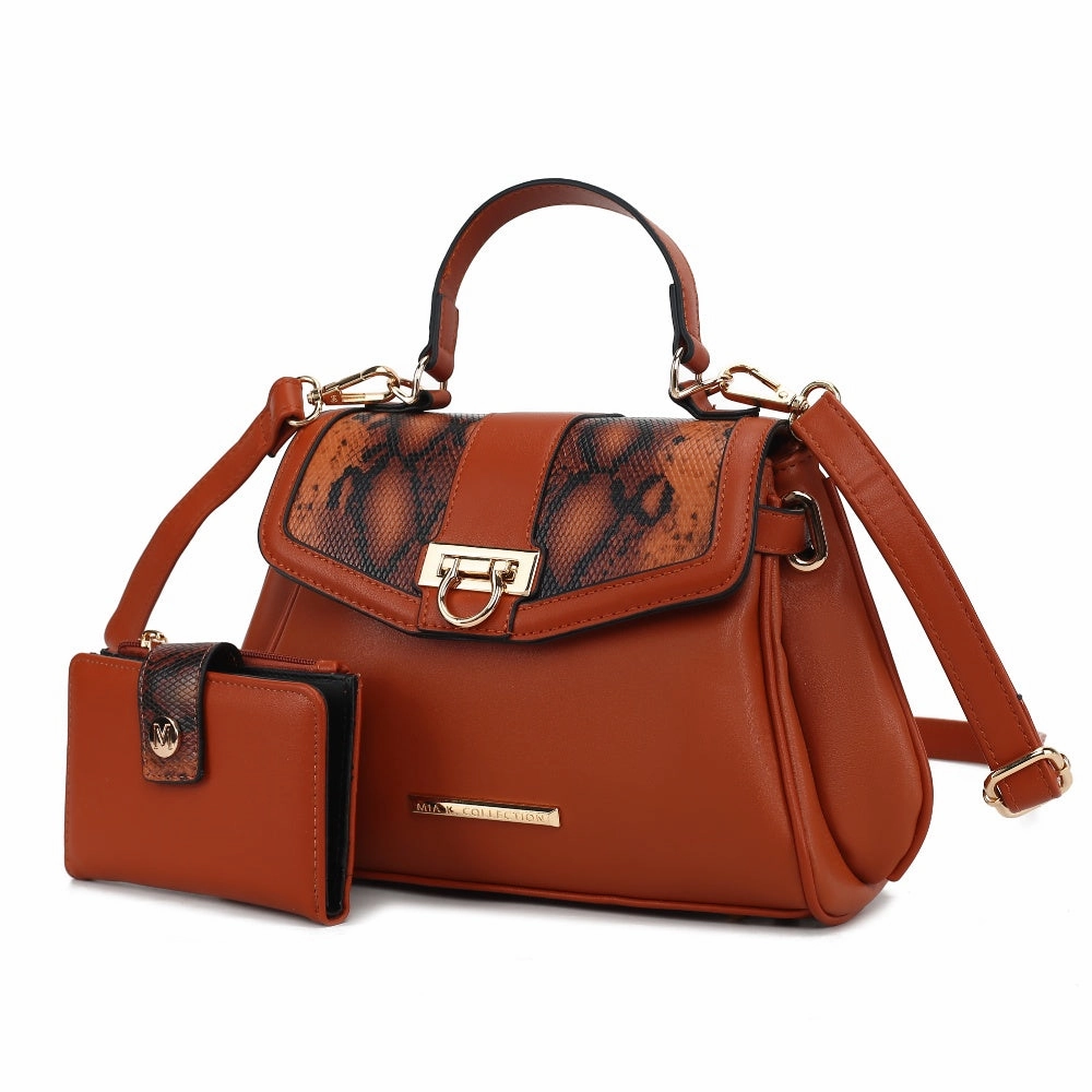 Geny Faux-Snake Embossed Womens Shoulder bag with matching Wallet by Mia K.