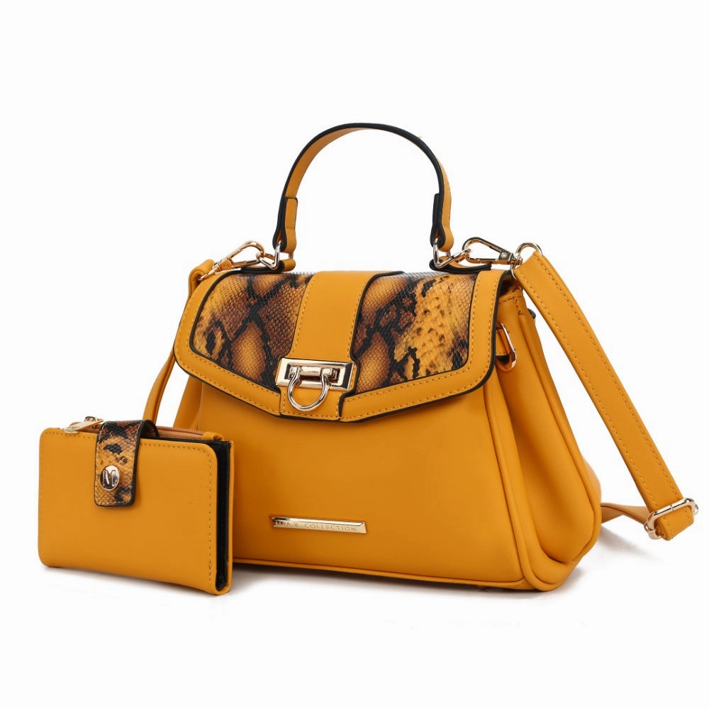 Geny Faux-Snake Embossed Womens Shoulder bag with matching Wallet by Mia K.