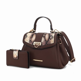Geny Faux-Snake Embossed Womens Shoulder bag with matching Wallet by Mia K.