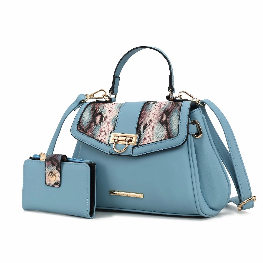 Geny Faux-Snake Embossed Womens Shoulder bag with matching Wallet by Mia K.