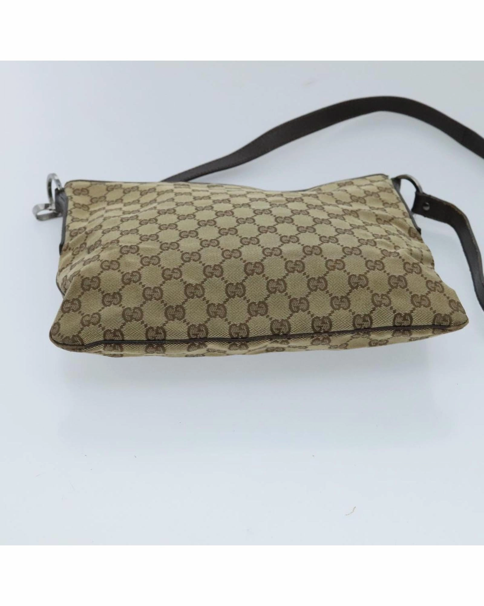 GG Canvas Shoulder Bag with Silver Accents
