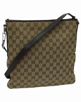 GG Canvas Shoulder Bag with Silver Accents