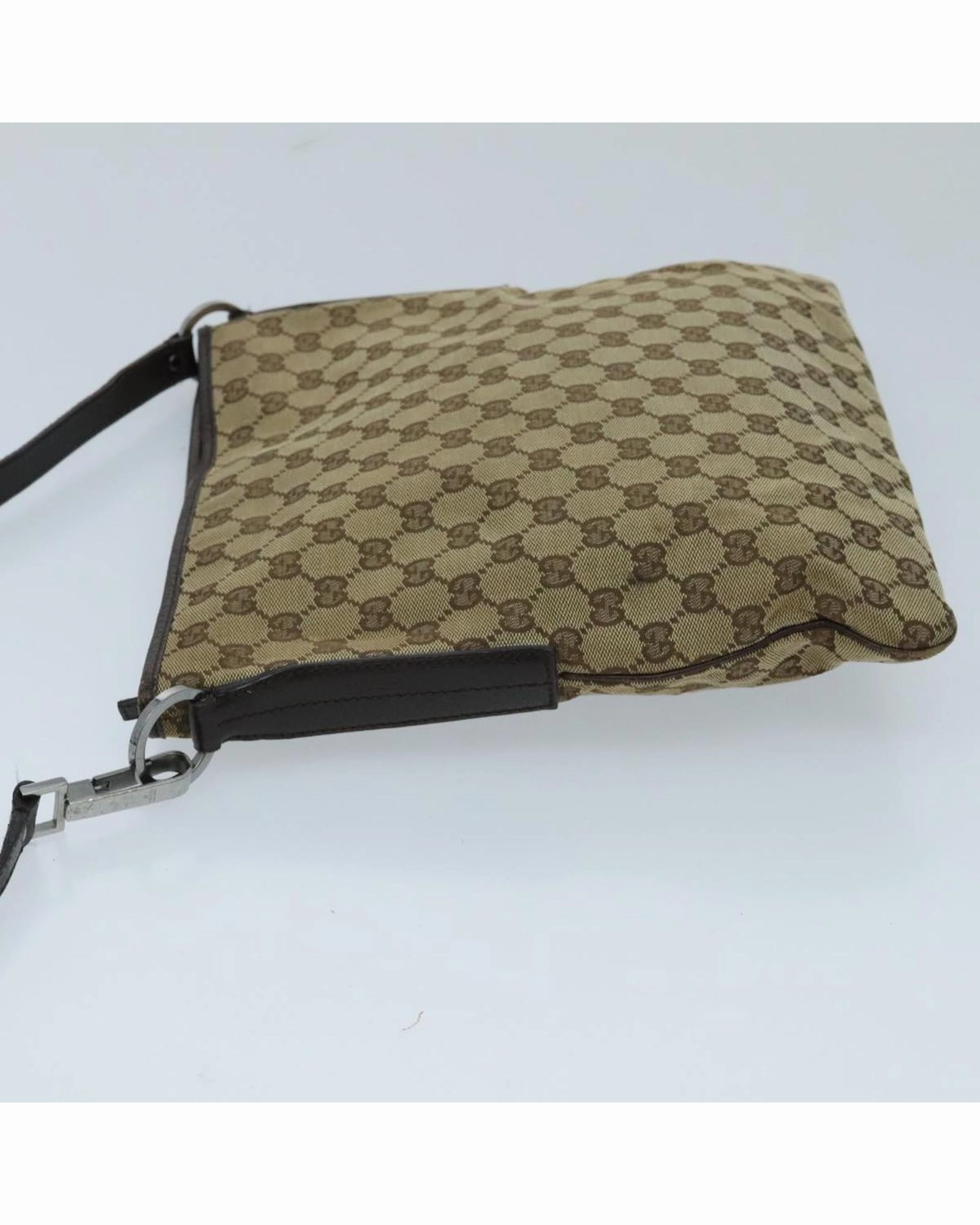 GG Canvas Shoulder Bag with Silver Accents