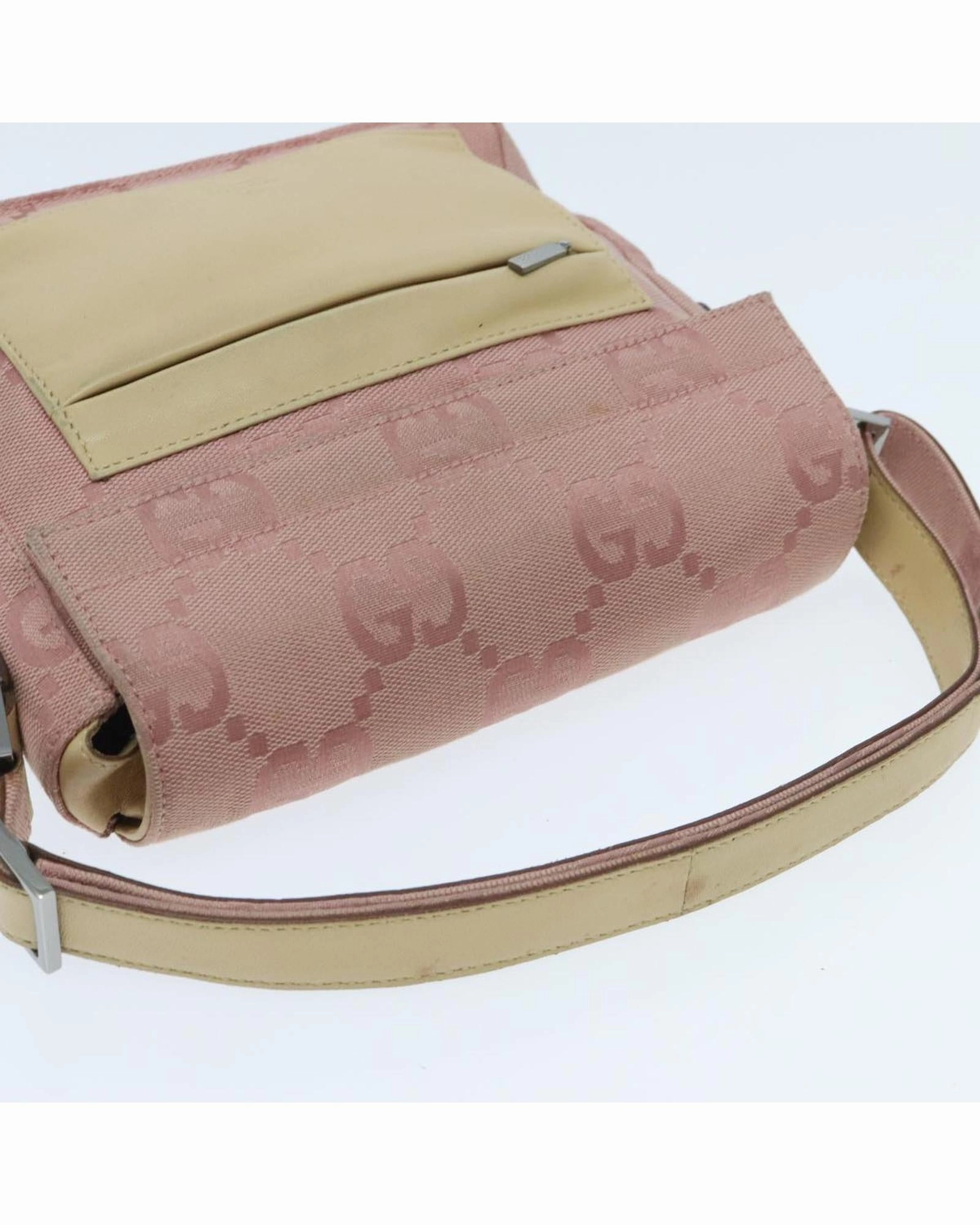GG Canvas Shoulder Bag with Silver Accents