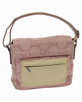 GG Canvas Shoulder Bag with Silver Accents