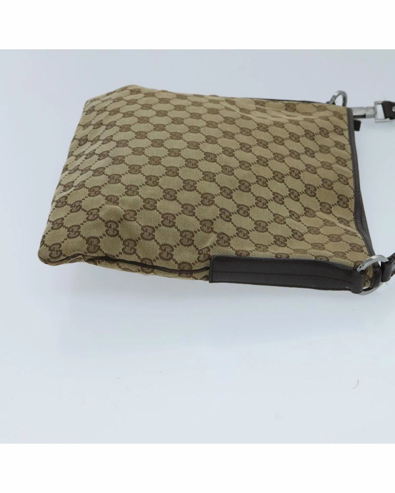 GG Canvas Shoulder Bag with Silver Accents