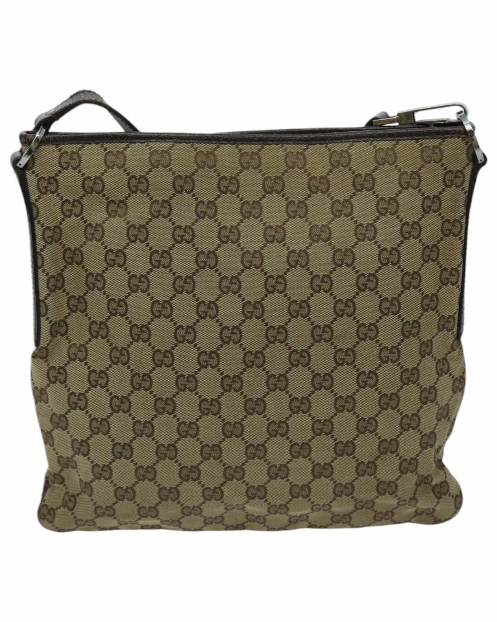 GG Canvas Shoulder Bag with Silver Accents