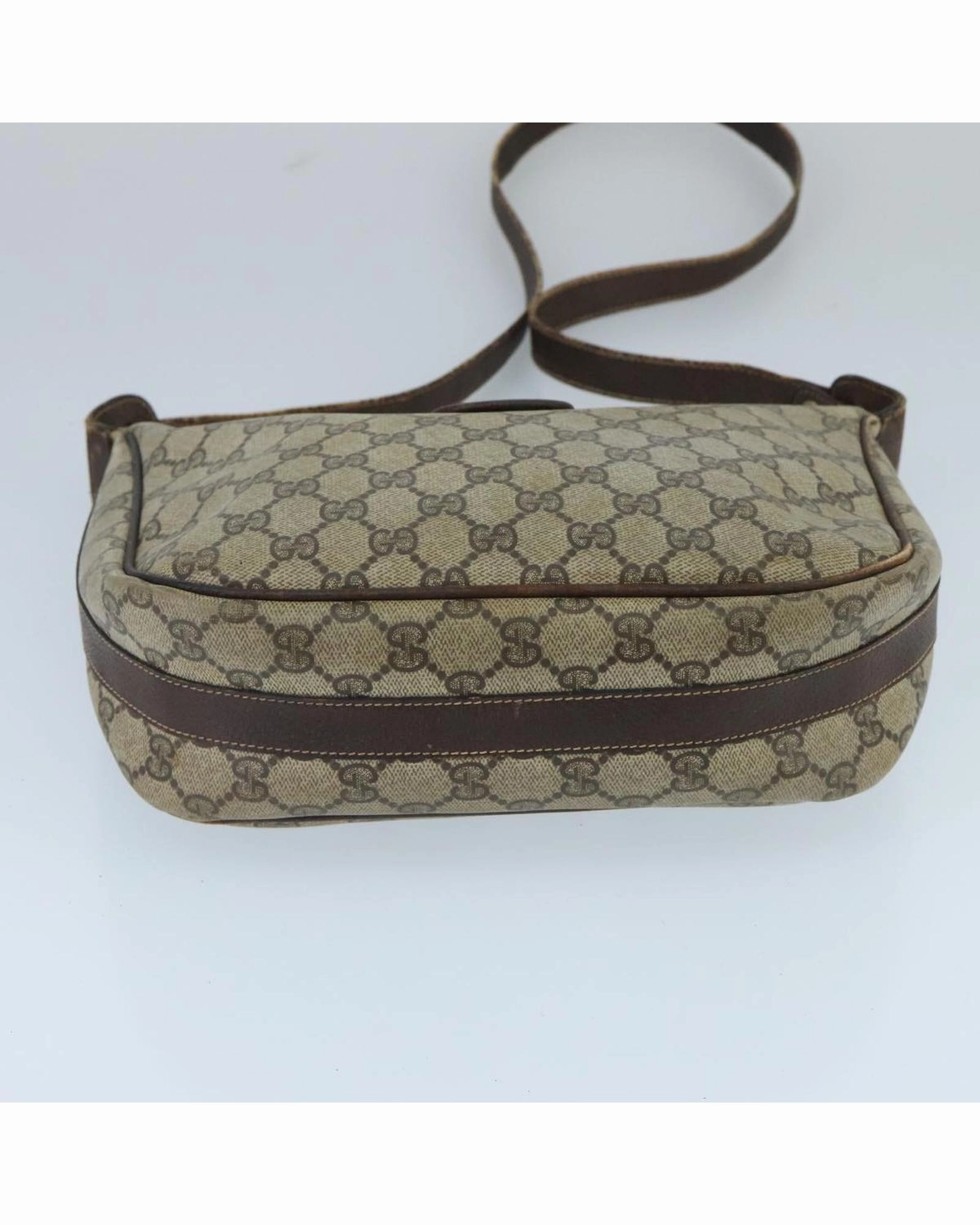 GG Supreme Web Sherry Line Shoulder Bag with Gold Accents and Red Detailing