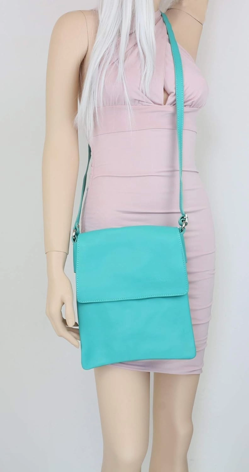 Girly HandBags Womens Italian Soft Leather Cross Body Messenger Bag Vera Plelle Shoulder Bag Flap Zipper