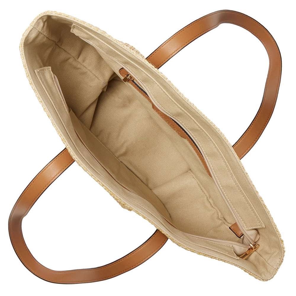 Glow Tote in Tan/raffia