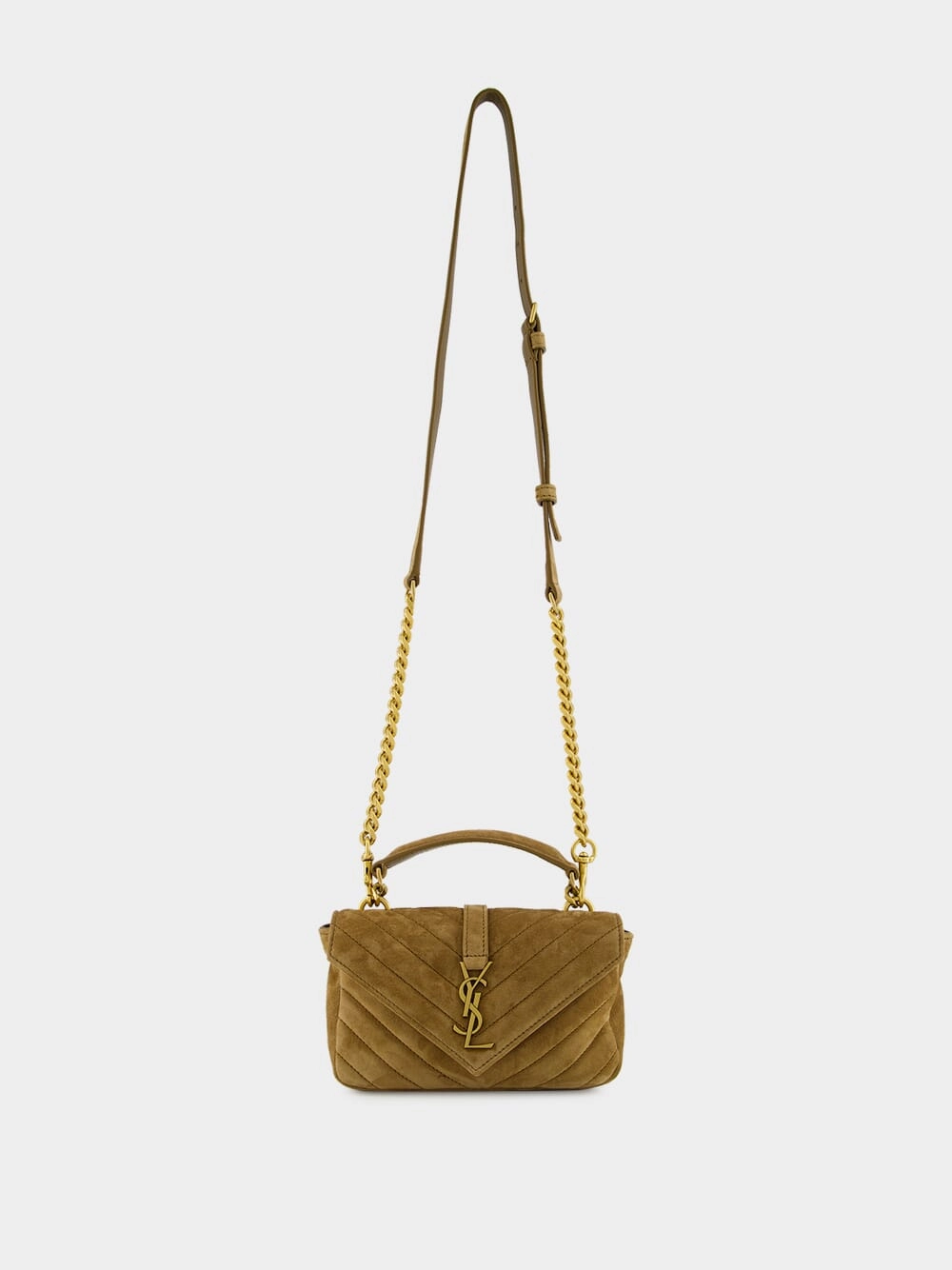 Golden Leaf College Mini Suede Bag