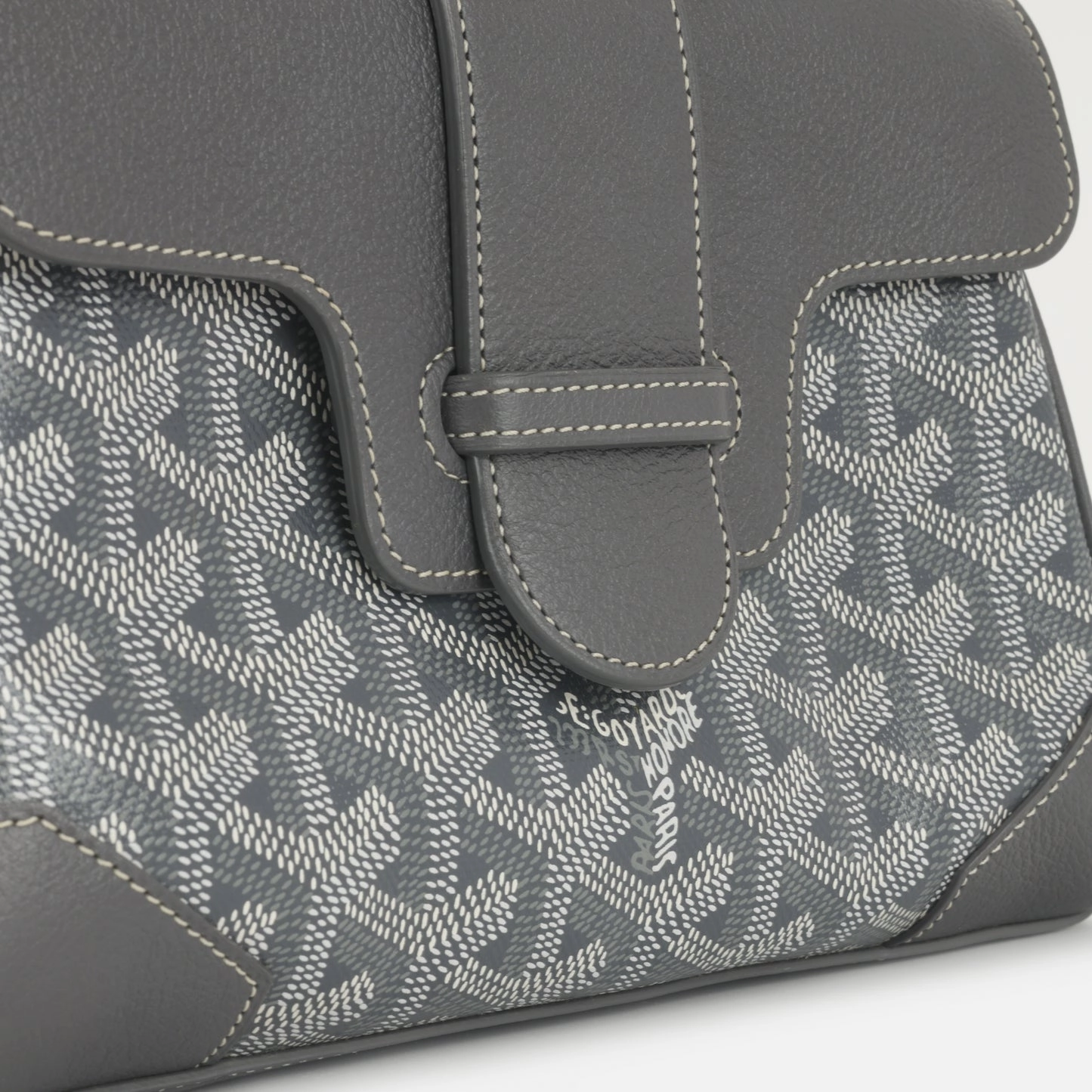 Goyard - Sagon Souple Mini Bag - Grey Goyardine SHW - Pre-Loved