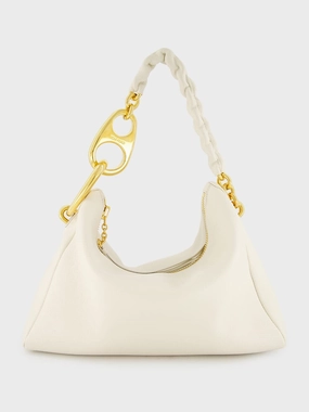 Grain Leather Carine Large White Hobo