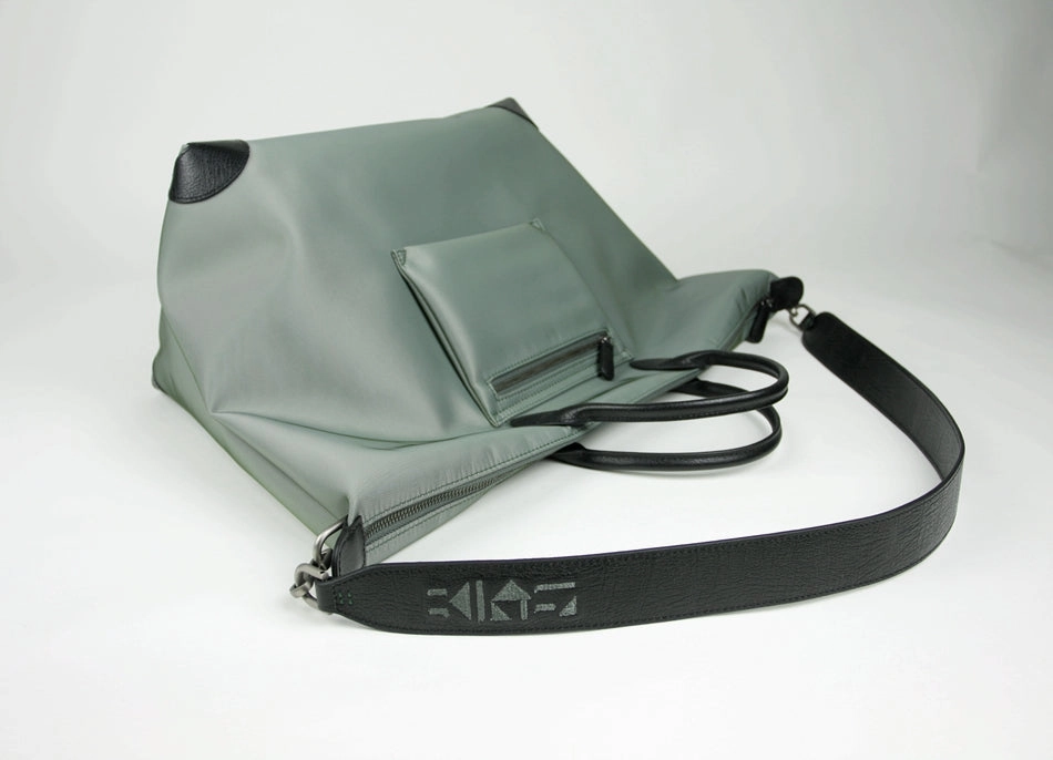 Gray Womens Nylon Shoulder Totes Gray Womens Nylon Shoulder Handbag Nylon Handbag Purse for Ladies