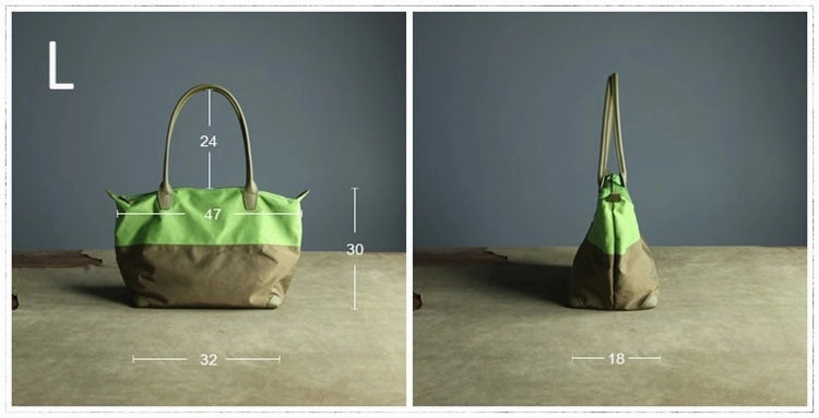 Green Womens Nylon Shoulder Handbag Womens Nylon Contrast Color Shoulder Work Purse Nylon for Ladies