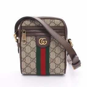 Gucci   Coated Canvas Leather Shoulder Bag (Pre-Owned)
