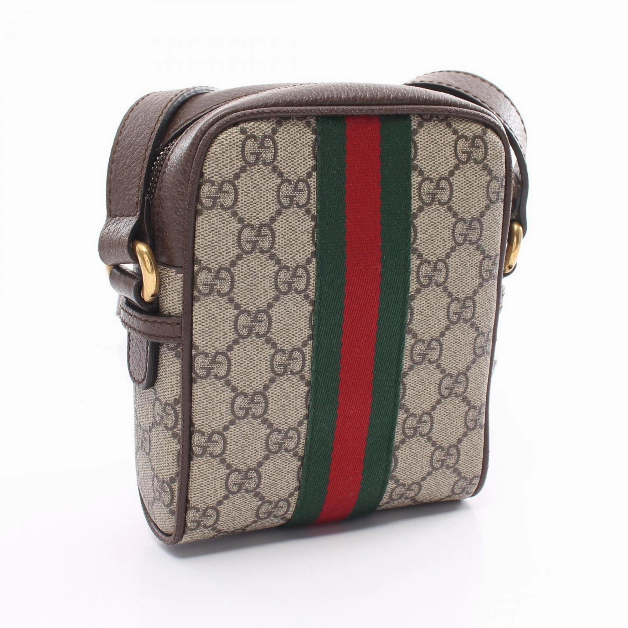 Gucci   Coated Canvas Leather Shoulder Bag (Pre-Owned)