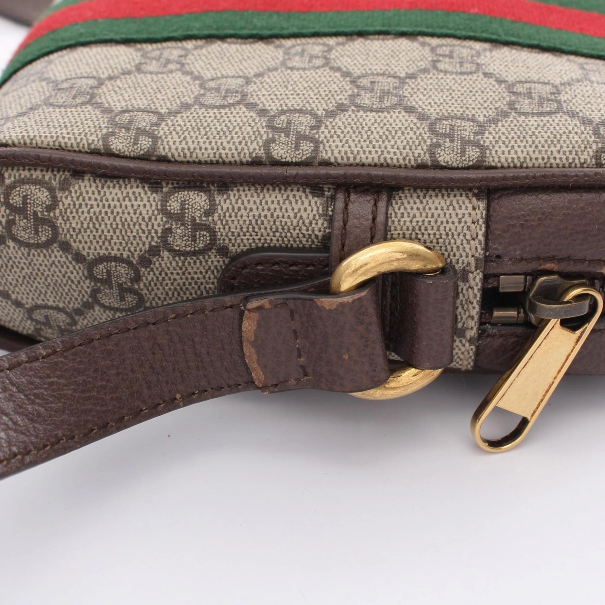 Gucci   Coated Canvas Leather Shoulder Bag (Pre-Owned)