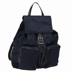 GUCCI Backpack Nylon Leather Navy 019 2058 0173 5  75835