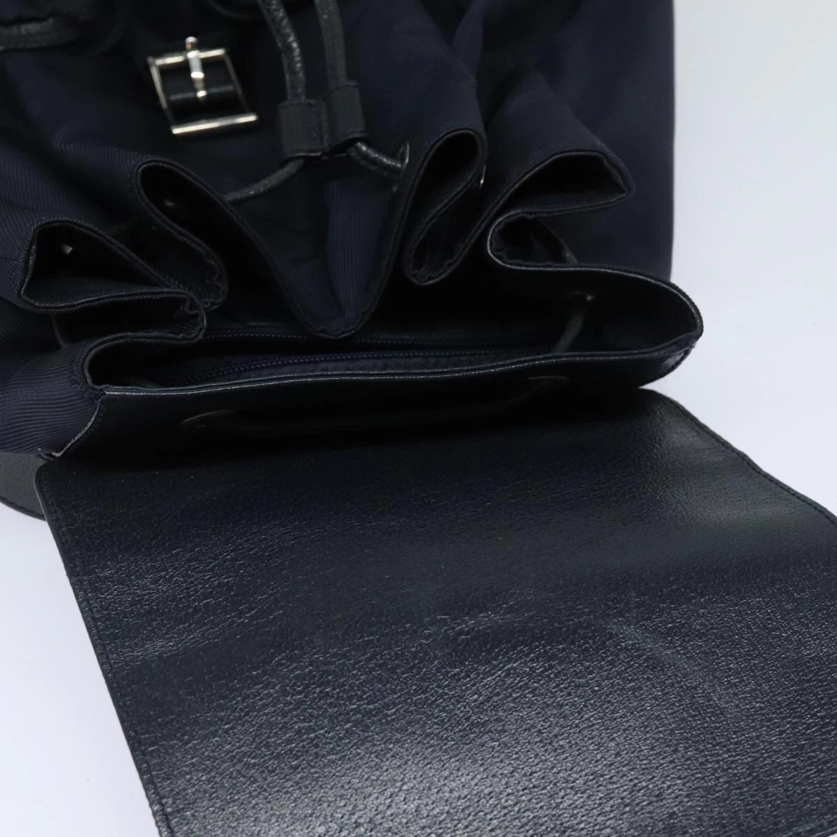 GUCCI Backpack Nylon Leather Navy 019 2058 0173 5  75835