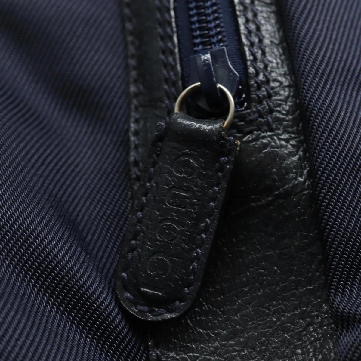 GUCCI Backpack Nylon Leather Navy 019 2058 0173 5  75835