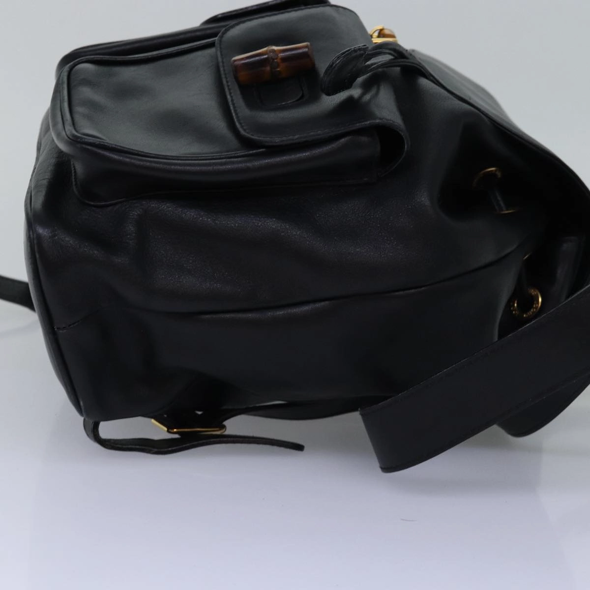 GUCCI Bamboo Backpack Leather Black 003 2058 0016  fm3461