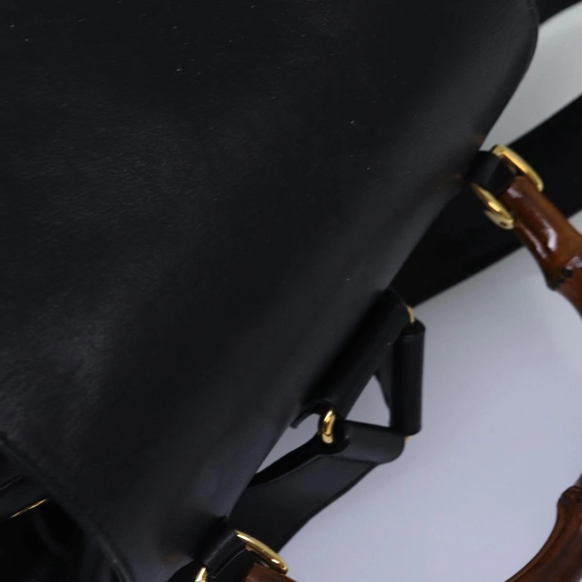 GUCCI Bamboo Backpack Leather Black 003 2058 0016  fm3461