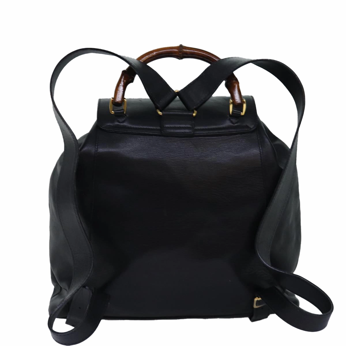 GUCCI Bamboo Backpack Leather Black 003 2058 0016  fm3461