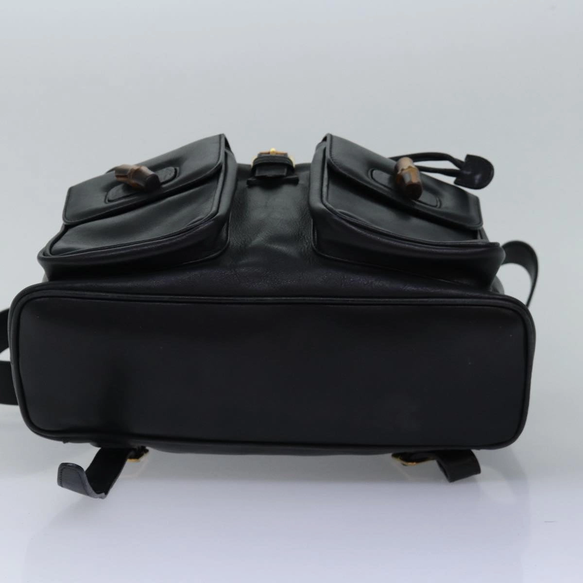 GUCCI Bamboo Backpack Leather Black 003 2058 0016  fm3461