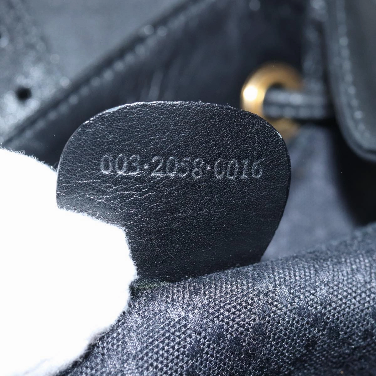 GUCCI Bamboo Backpack Leather Black 003 2058 0016  fm3461