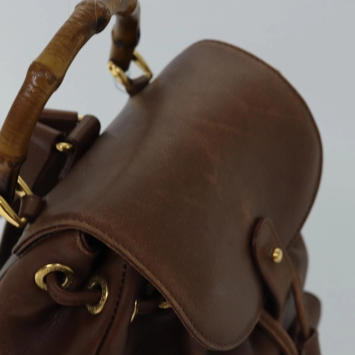 GUCCI Bamboo Backpack Leather Brown 003 3444 0030  ep4526