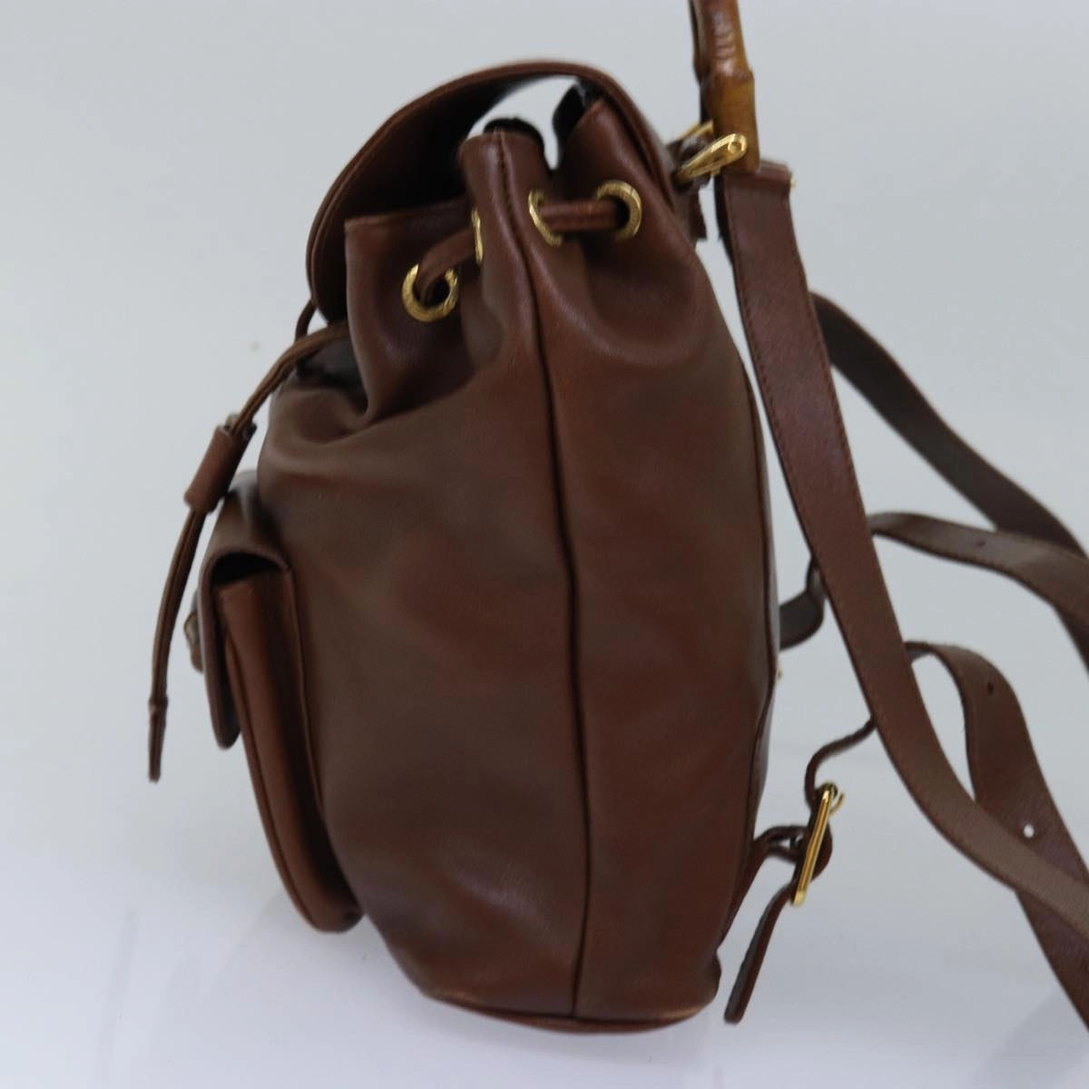 GUCCI Bamboo Backpack Leather Brown 003 3444 0030  ep4526