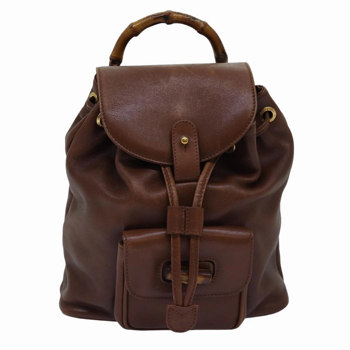 GUCCI Bamboo Backpack Leather Brown 003 3444 0030  ep4526