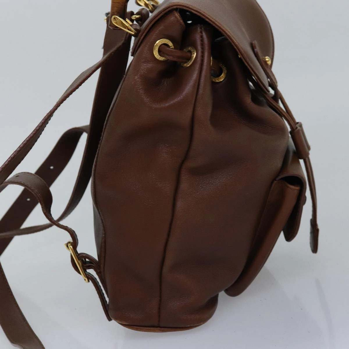 GUCCI Bamboo Backpack Leather Brown 003 3444 0030  ep4526
