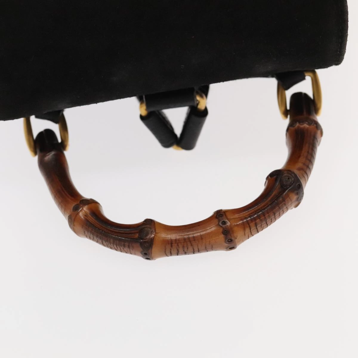 Gucci Bamboo Black Suede Backpack Bag ()