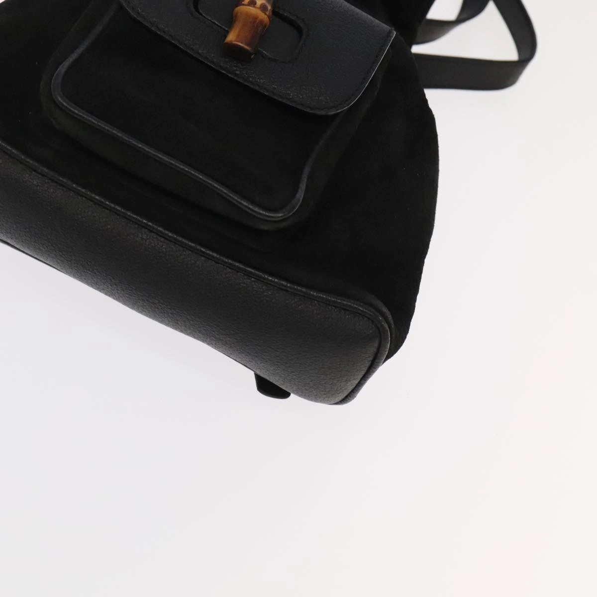 Gucci Bamboo Black Suede Backpack Bag ()