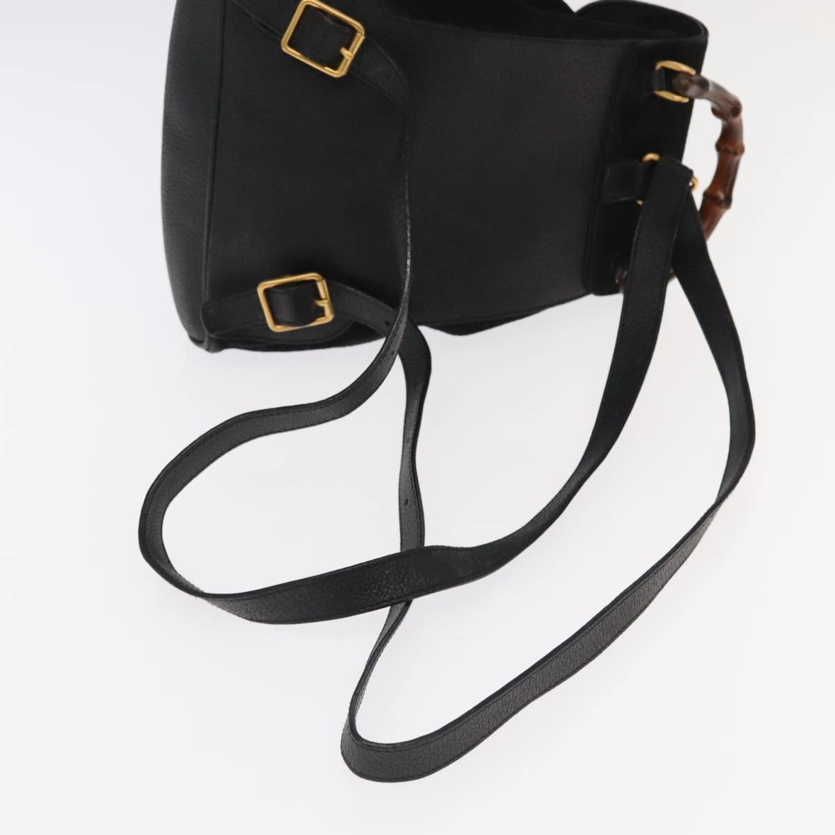Gucci Bamboo Black Suede Backpack Bag ()